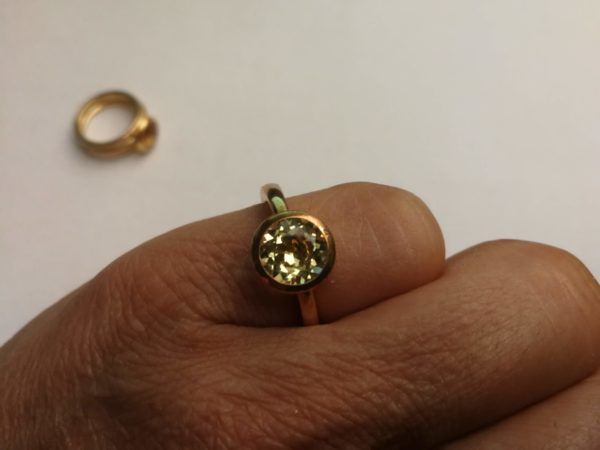 Goldring schmal mit Citrin – Bild 2